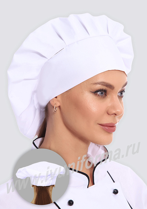 Колпак повара на резинке женский арт. ГУ-12-44-ТС